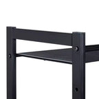Schuhregal-Organizer mit 3 Etagen und Netz, schwarz: Eisenrahmen, fasst 12 Paar, freistehend, 73,7 cm B x 62 cm T x 30,5 cm H