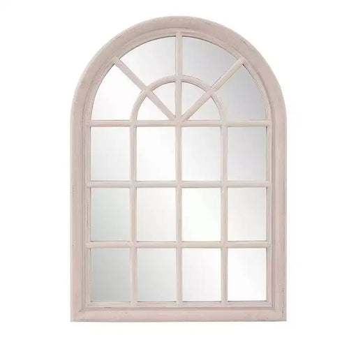 Howard Elliott 41"x29" Windowpane Wood Framed Wall Mirror Taupe