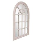 41"x29" Wandspiegel im Fenstersprossen-Design, Holzrahmen, Taupe