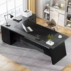 Moderner 78 L-förmiger Chefschreibtisch mit Schubladen und Aktenschrank