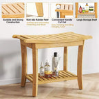 Bambus-Duschhocker mit Ablage, wasserdicht, kg Tragkraft