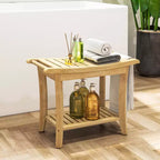 Bambus-Duschhocker mit Ablage, wasserdicht, kg Tragkraft