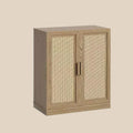 Rattanholz Akzentschrank mit verstellbarem Regal Aufbewahrungsschrank Natur