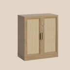 Rattanholz Akzentschrank mit verstellbarem Regal Aufbewahrungsschrank Natur