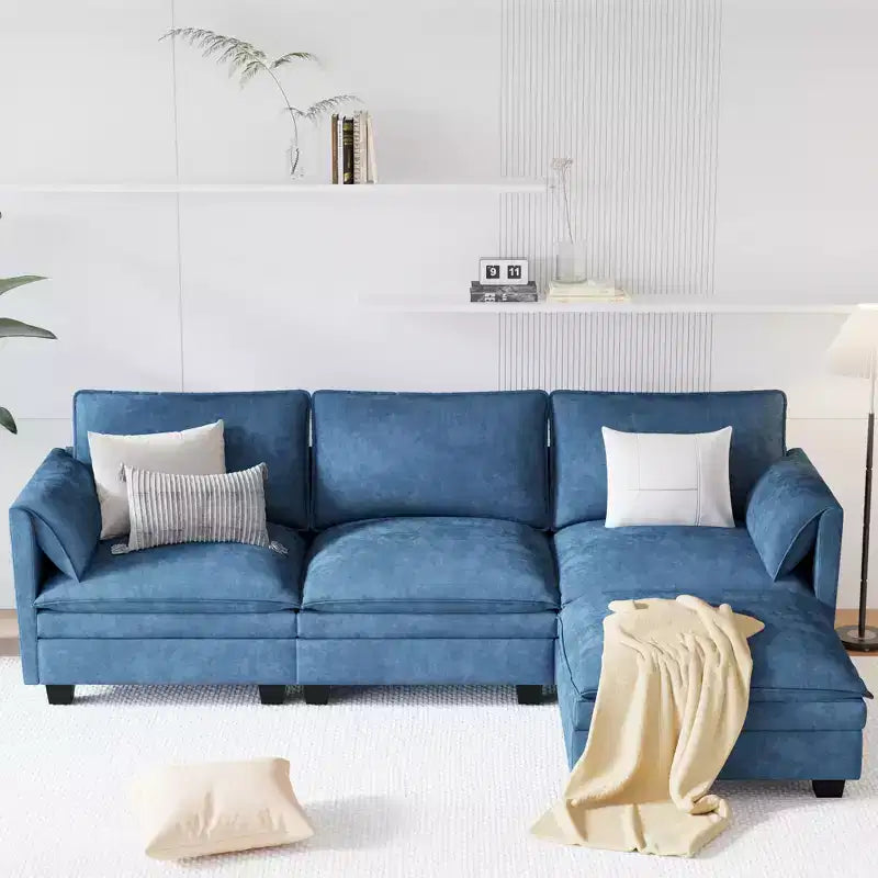 107,8 L-förmiges 3-Sitzer-Sofa mit Ottoman