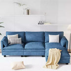 107,8 L-förmiges 3-Sitzer-Sofa mit Ottoman