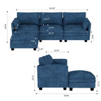 107,8 L-förmiges 3-Sitzer-Sofa mit Ottoman