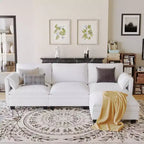 107,8 L-förmiges 3-Sitzer-Sofa mit Ottoman