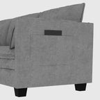 107,8 L-förmiges 3-Sitzer-Sofa mit Ottoman