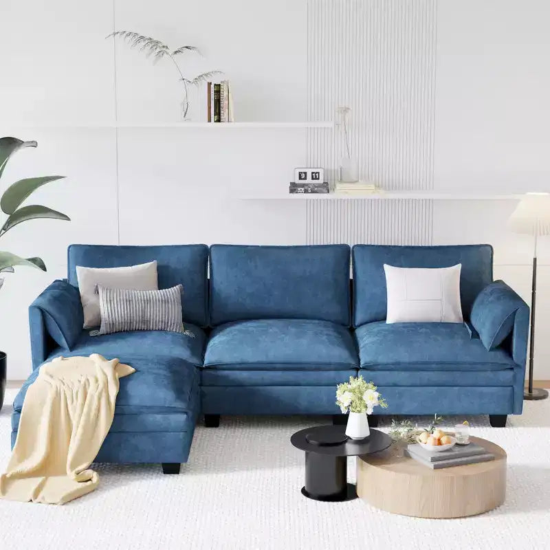 107,8 L-förmiges 3-Sitzer-Sofa mit Ottoman