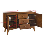 Mid Century Modern 47.3 Holz-Anrichte mit 2 Türen und 3 Schubladen