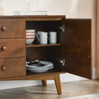 Mid Century Modern 47.3 Holz-Anrichte mit 2 Türen und 3 Schubladen