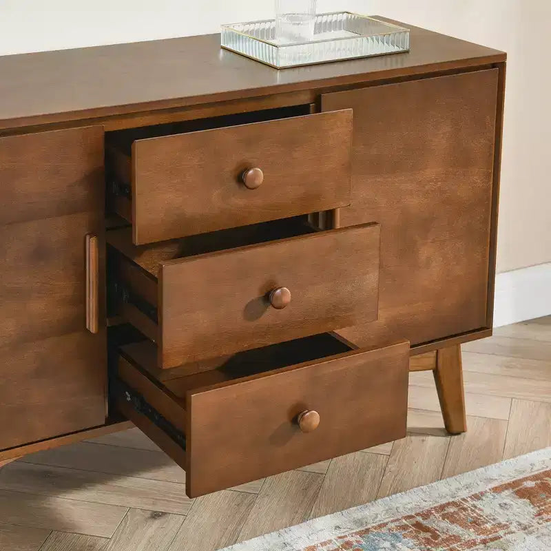 Mid Century Modern 47.3 Holz-Anrichte mit 2 Türen und 3 Schubladen