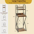 Mini-Regal mit Steckdose und Stauraum, Minikühlschrank-Ständer, Mikrowellenständer-Tisch, Barschrank, für Küche, Wohnzimmer, Büro