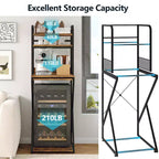 Mini-Regal mit Steckdose und Stauraum, Minikühlschrank-Ständer, Mikrowellenständer-Tisch, Barschrank, für Küche, Wohnzimmer, Büro