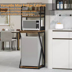Mini-Regal mit Steckdose und Stauraum, Minikühlschrank-Ständer, Mikrowellenständer-Tisch, Barschrank, für Küche, Wohnzimmer, Büro