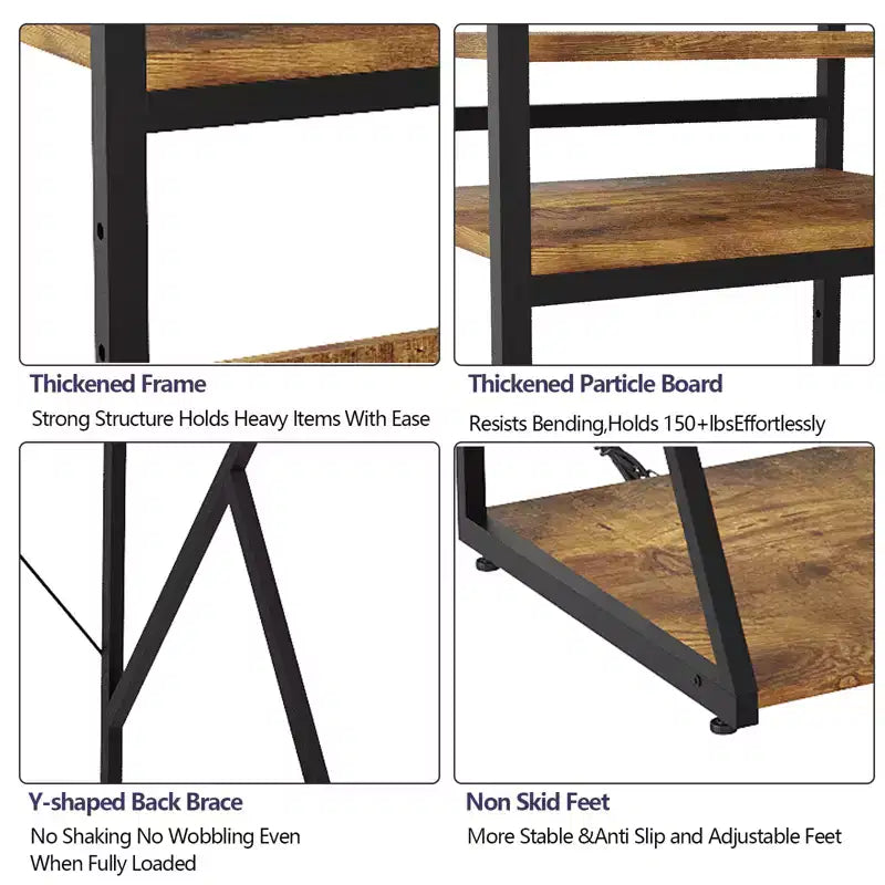 Mini-Regal mit Steckdose und Stauraum, Minikühlschrank-Ständer, Mikrowellenständer-Tisch, Barschrank, für Küche, Wohnzimmer, Büro
