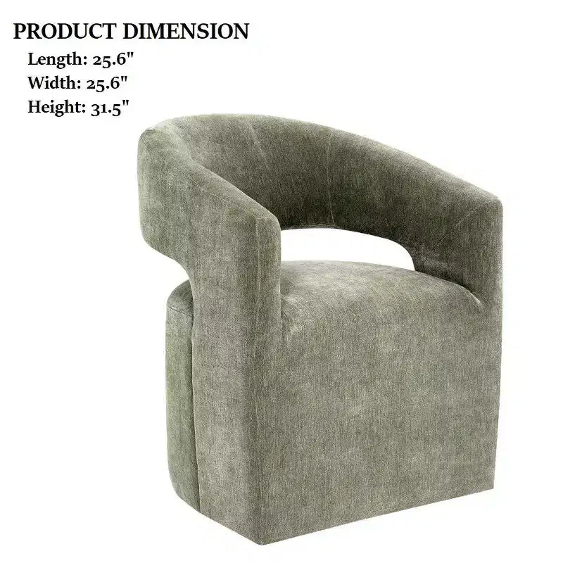 Sessel mit geschwungener Rückenlehne,Drehsessel mit Fußkreuz,Rollen,runder Sitz,neutraler strukturierter Stoff,Loungesessel für Wohnzimmer,Schlafzimmer