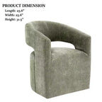 Sessel mit geschwungener Rückenlehne,Drehsessel mit Fußkreuz,Rollen,runder Sitz,neutraler strukturierter Stoff,Loungesessel für Wohnzimmer,Schlafzimmer
