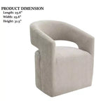 Sessel mit geschwungener Rückenlehne,Drehsessel mit Fußkreuz,Rollen,runder Sitz,neutraler strukturierter Stoff,Loungesessel für Wohnzimmer,Schlafzimmer