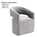 Sessel mit geschwungener Rückenlehne,Drehsessel mit Fußkreuz,Rollen,runder Sitz,neutraler strukturierter Stoff,Loungesessel für Wohnzimmer,Schlafzimmer