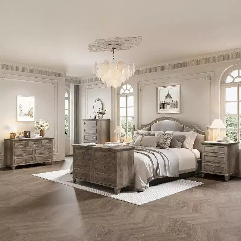 6-Schubladen-Kommode, Aufbewahrungsschrank aus Holz mit Schubladen, große, breite Kommode als TV-Ständer, moderne Schubladenorganizer für Schlafzimmer, Wohnzimmer, Flur, Eingangsbereich