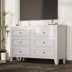 Kommode mit 6 Schubladen, hölzerne Aufbewahrungskommode, große breite Kommode als TV-Ständer, moderner Schubladen-Organizer für Schlafzimmer, Wohnzimmer, Flur, Eingangsbereich
