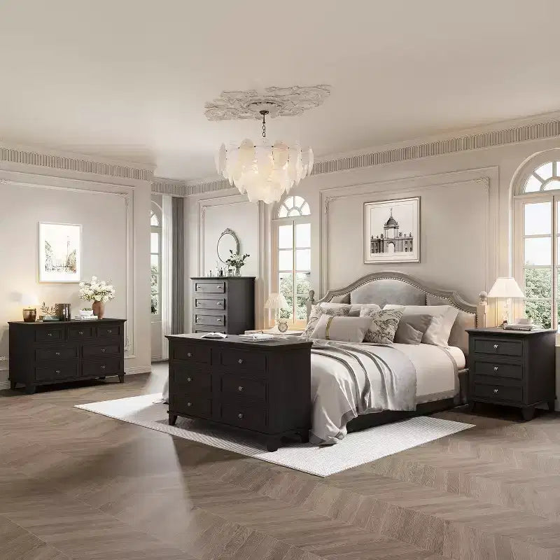 6-Schubladen-Kommode, Aufbewahrungsschrank aus Holz mit Schubladen, große, breite Kommode als TV-Ständer, moderne Schubladenorganizer für Schlafzimmer, Wohnzimmer, Flur, Eingangsbereich
