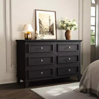 6 Drawer Dresser, Wooden Storage Chest of Drawers, Large Wide Dresser TV Stand, Modern Drawer Organizer for Bedroom, Living Room, Hallway, Entryway