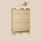 Fluted Shoe Storage Cabinet With 2 Flip Drawers, 48H Freestanding Hidden Shoe Organizer, Narrow Shoe Rack Cabinet For Hallway Living Room