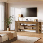 TV-Ständer für Fernseher bis 55 Zoll, Unterhaltungszentrale mit offenen Ablagefächern, Moderner Medienkonsolentisch für Wohnzimmer, Schlafzimmer