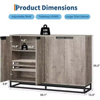 Sideboard Buffet Schrank, Akzentschrank mit 4 Türen und verstellbaren Einlegeböden, Küchenbuffetschrank, Esszimmer, Eingangsbereich, Wohnzimmer
