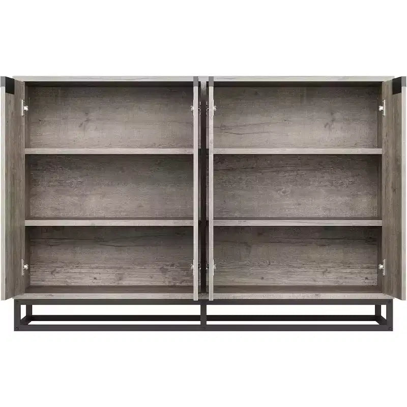 Sideboard Buffet Schrank, Akzentschrank mit 4 Türen und verstellbaren Einlegeböden, Küchenbuffetschrank, Esszimmer, Eingangsbereich, Wohnzimmer