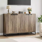 Sideboard Buffet Schrank, Akzentschrank mit 4 Türen und verstellbaren Einlegeböden, Küchenbuffetschrank, Esszimmer, Eingangsbereich, Wohnzimmer
