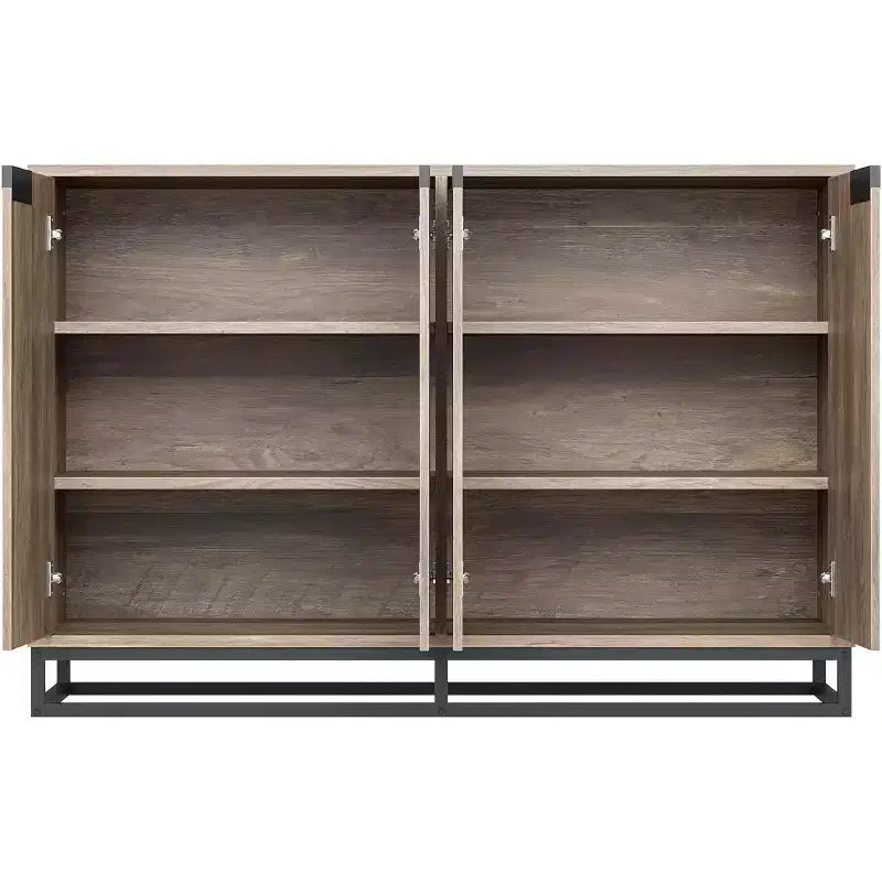 Sideboard Buffet Schrank, Akzentschrank mit 4 Türen und verstellbaren Einlegeböden, Küchenbuffetschrank, Esszimmer, Eingangsbereich, Wohnzimmer
