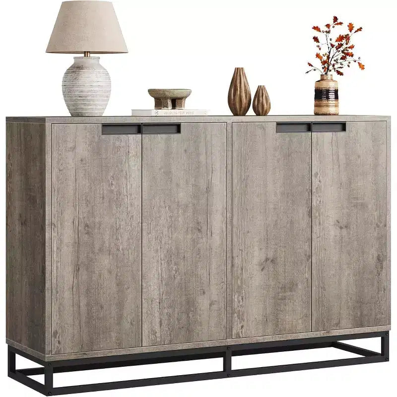 Sideboard Buffet Schrank, Akzentschrank mit 4 Türen und verstellbaren Einlegeböden, Küchenbuffetschrank, Esszimmer, Eingangsbereich, Wohnzimmer