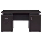 55 Holztisch, Bürotisch mit 2 Schubladen, 1 Schrank, 1 offenem Regal, 1 Tür, Arbeitstisch für Heimbüro, Arbeitszimmer, kleine Räume