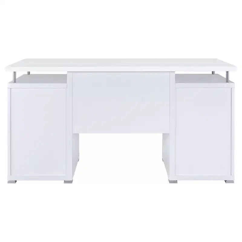 55 Holztisch, Bürotisch mit 2 Schubladen, 1 Schrank, 1 offenem Regal, 1 Tür, Arbeitstisch für Heimbüro, Arbeitszimmer, kleine Räume