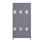 VIYET 72H 6-Door Metal Locker Cabinet, Gray Steel Storage w/ Independent Locks (for Employee/Gym/Office/School)