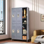 Metallspind, grauer Stahlschrank mit unabhängigen Schlössern (für Mitarbeiter/Fitnessstudio/Büro/Schule)