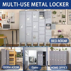 Metallspind, grauer Stahlschrank mit unabhängigen Schlössern (für Mitarbeiter/Fitnessstudio/Büro/Schule)
