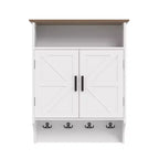 Wandhängender Badezimmerschrank, - Badezimmerschrank mit verstellbaren Regalböden & für Badezimmer oder Eingangsbereich, Weiß
