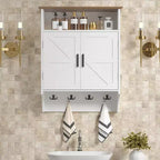 Wandhängender Badezimmerschrank, - Badezimmerschrank mit verstellbaren Regalböden & für Badezimmer oder Eingangsbereich, Weiß