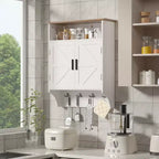 Wandhängender Badezimmerschrank, - Badezimmerschrank mit verstellbaren Regalböden & für Badezimmer oder Eingangsbereich, Weiß