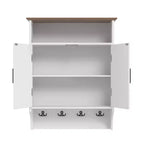Wandhängender Badezimmerschrank, - Badezimmerschrank mit verstellbaren Regalböden & für Badezimmer oder Eingangsbereich, Weiß