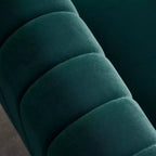 84 Moderne Samtpolster-Sofa, Couch mit goldenen Metallbeinen und gerollten Armlehnen für Wohnzimmer, Schlafzimmer oder Apartment