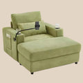 Modern Stil Sessel 42.5 Recamiere Sofa mit beweglichem Stauraum-Ottoman, zwei Getränkehaltern, Seitentaschen für Wohnzimmer Grün