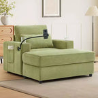 Modern Stil Sessel 42.5 Recamiere Sofa mit beweglichem Stauraum-Ottoman, zwei Getränkehaltern, Seitentaschen für Wohnzimmer Grün