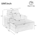 Modern Stil Sessel 42.5 Recamiere Sofa mit beweglichem Stauraum-Ottoman, zwei Getränkehaltern, Seitentaschen für Wohnzimmer Grün