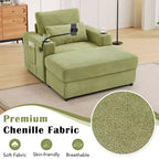 Modern Stil Sessel 42.5 Recamiere Sofa mit beweglichem Stauraum-Ottoman, zwei Getränkehaltern, Seitentaschen für Wohnzimmer Grün